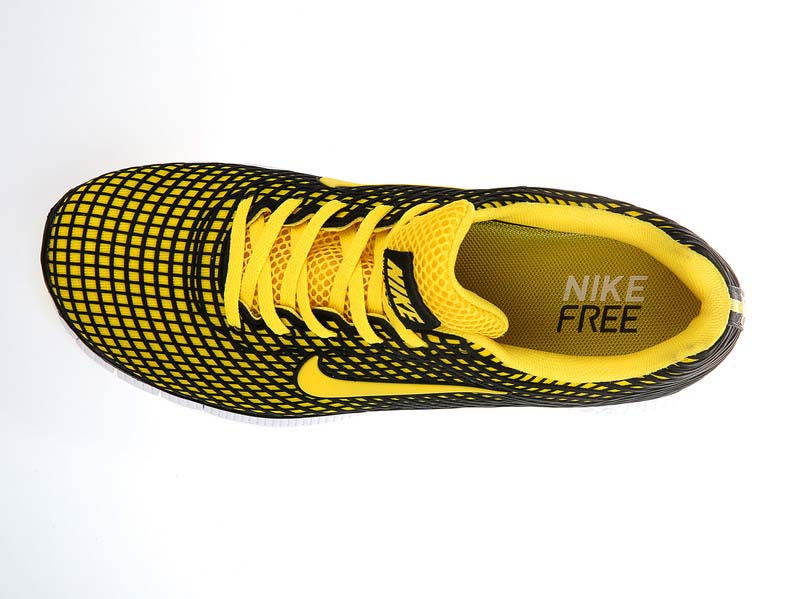 Nike Free 5.0 chaussures de course des hommes de lumiere jaune noir (2)